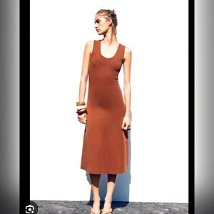 Zara Brown Midi Dress